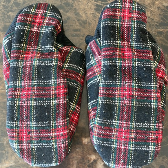 NEW! Adult Tartan Faux Shearling Lined Pull-On Slipper Socks w/Grip Size M/L - Picture 7 of 8